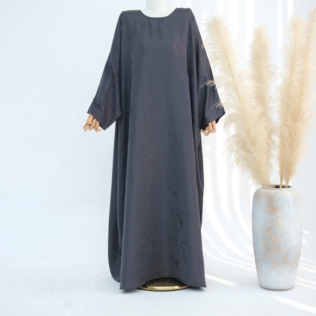 3D Jacquard Woven Satin Abaya (MA138)