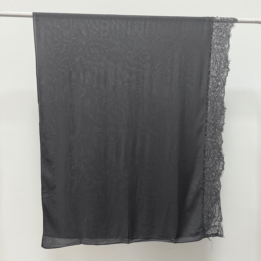 Lace Trim Rayon Hijab Scarf(MH211)