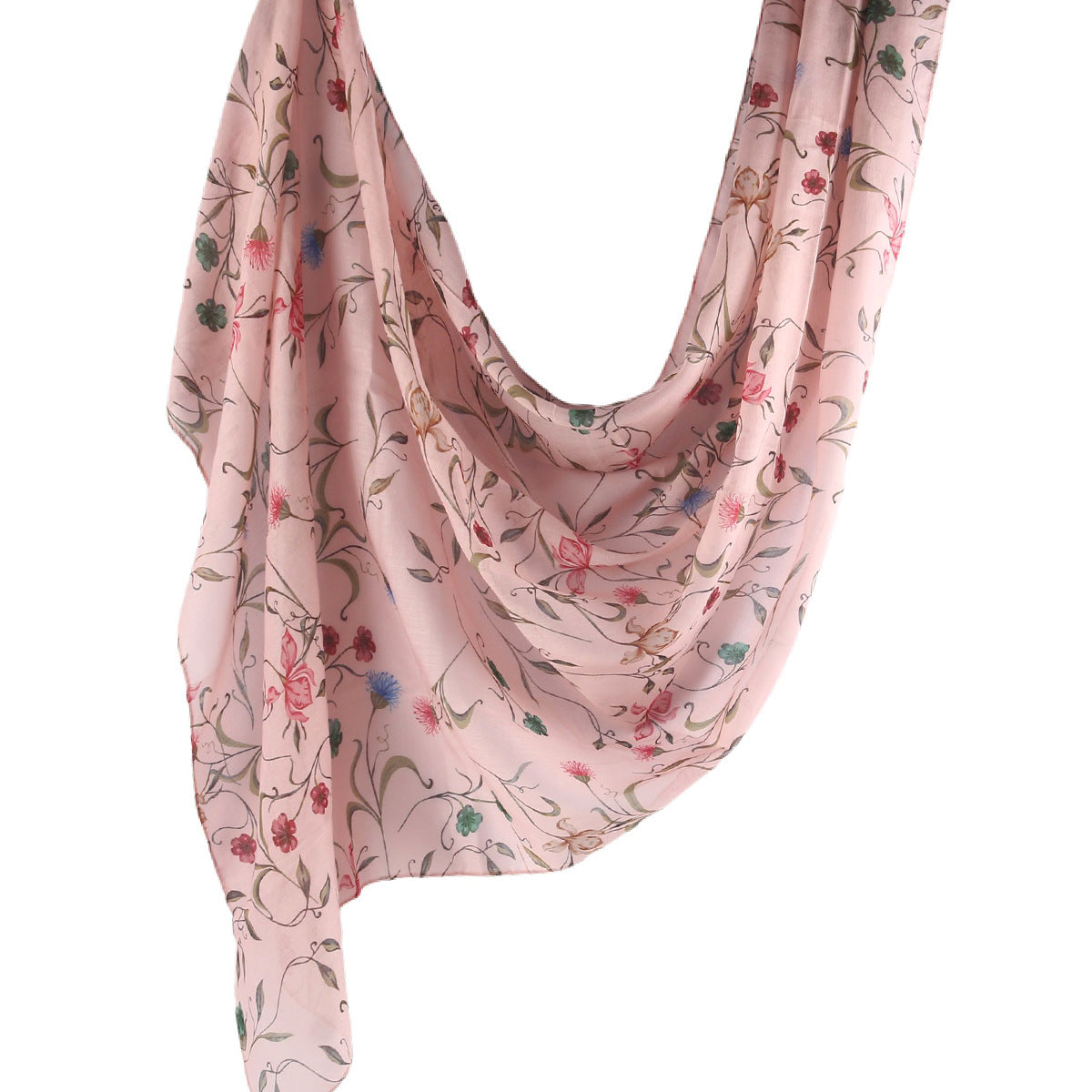 Poly-Cotton Floral Print Hijab Scarf(MH226)