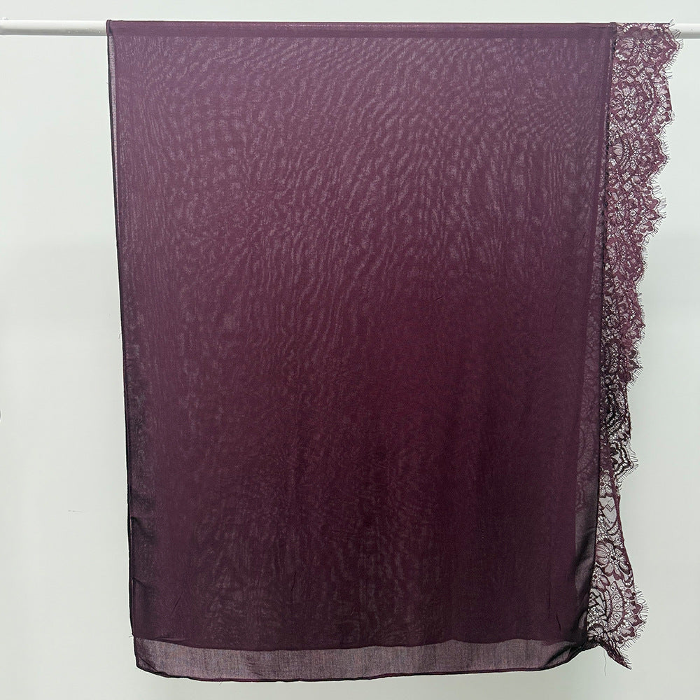 Lace Trim Rayon Hijab Scarf(MH211)