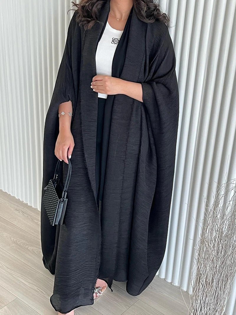 Chic Pleated Ombre Batwing Open Abaya (MOA120)