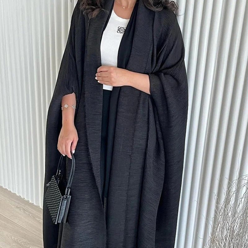 Chic Pleated Ombre Batwing Open Abaya (MOA120)
