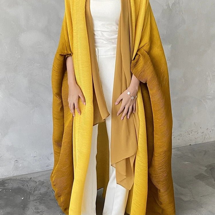Chic Pleated Ombre Batwing Open Abaya (MOA120)