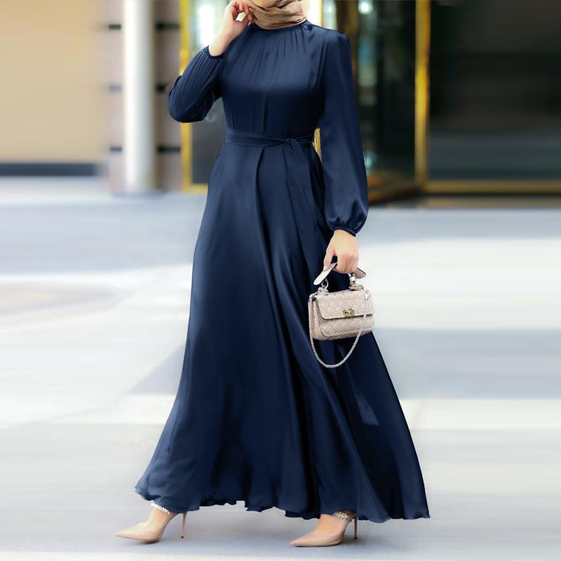 Elegant Faux Silk Abaya | Round Neck Abaya (MA148)