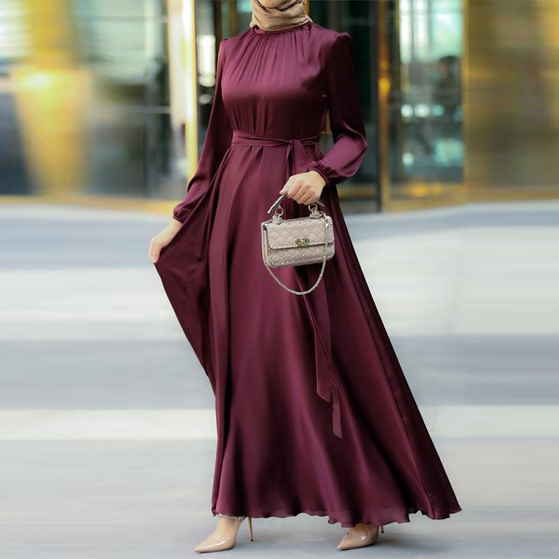 Elegant Faux Silk Abaya | Round Neck Abaya (MA148)