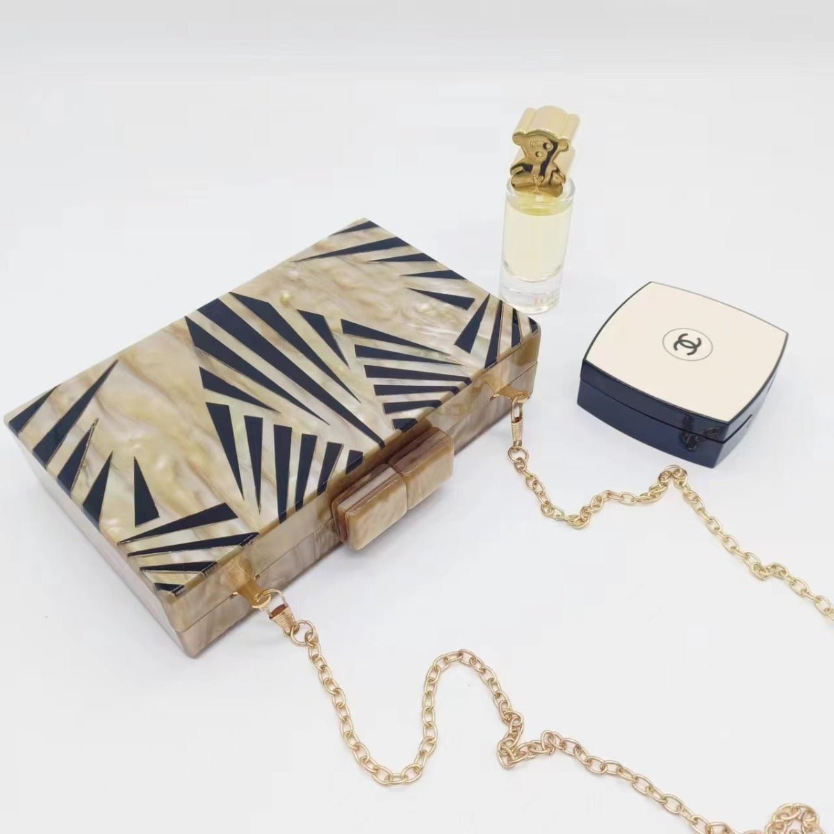 etro Zebra Pattern Dinner Bag Acrylic Shoulder Chain Clutch for Women(MAC255)
