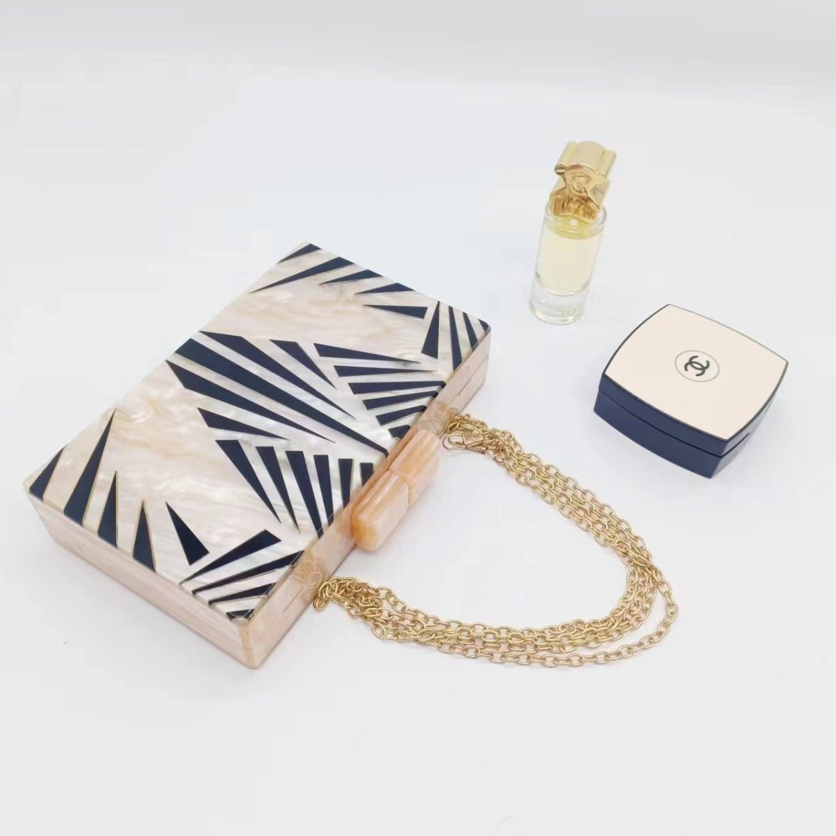 etro Zebra Pattern Dinner Bag Acrylic Shoulder Chain Clutch for Women(MAC255)