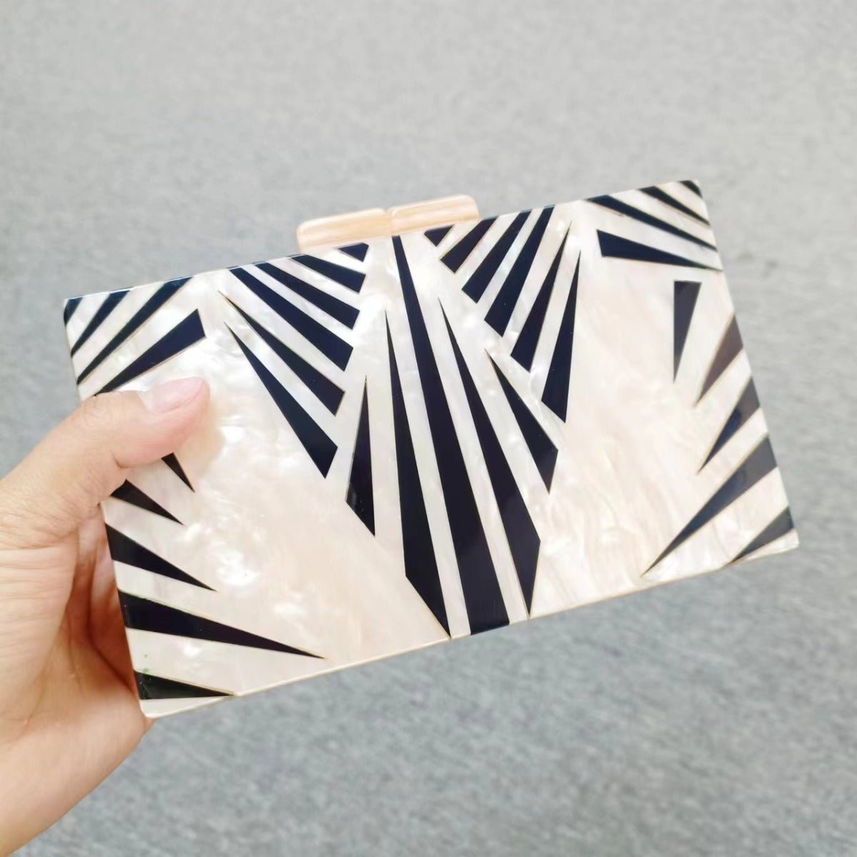 etro Zebra Pattern Dinner Bag Acrylic Shoulder Chain Clutch for Women(MAC255)
