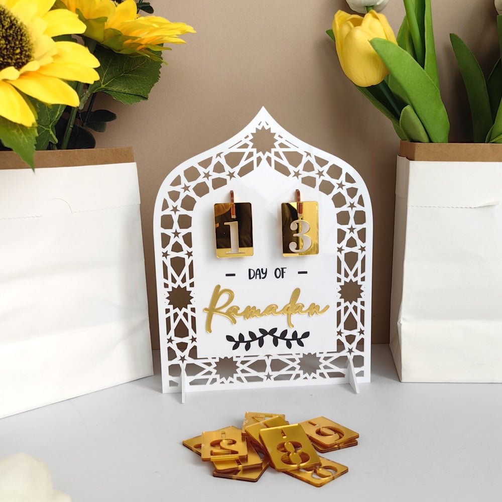 Festive Home Craft Ornament Ramadan Countdown Acrylic Tabletop Decor (MAC403)