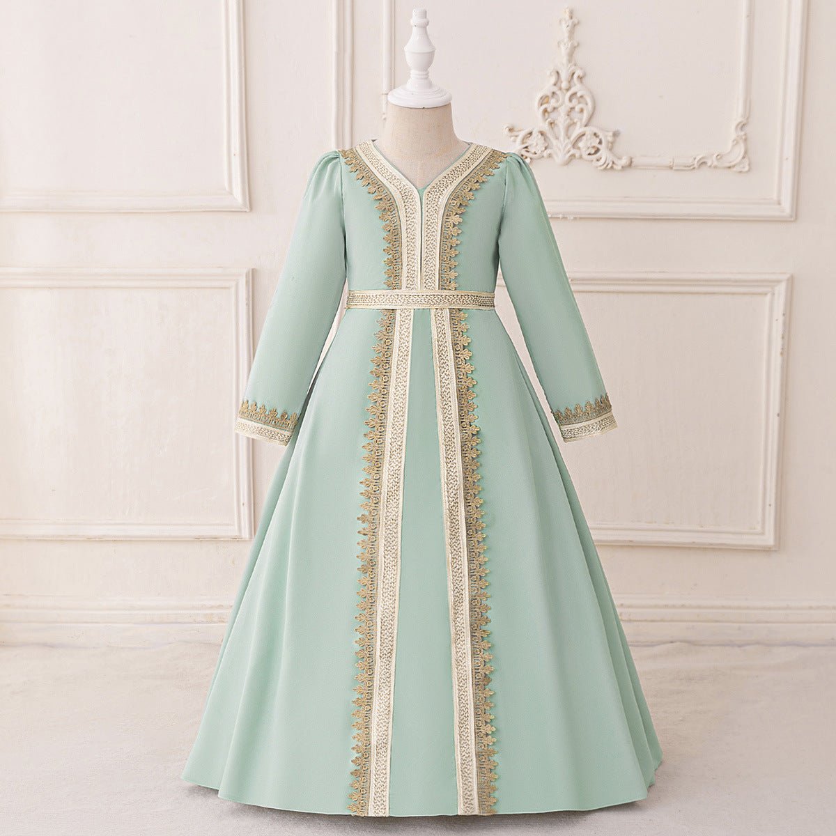 Girls Embroidered Kaftan Dress(MKG019)