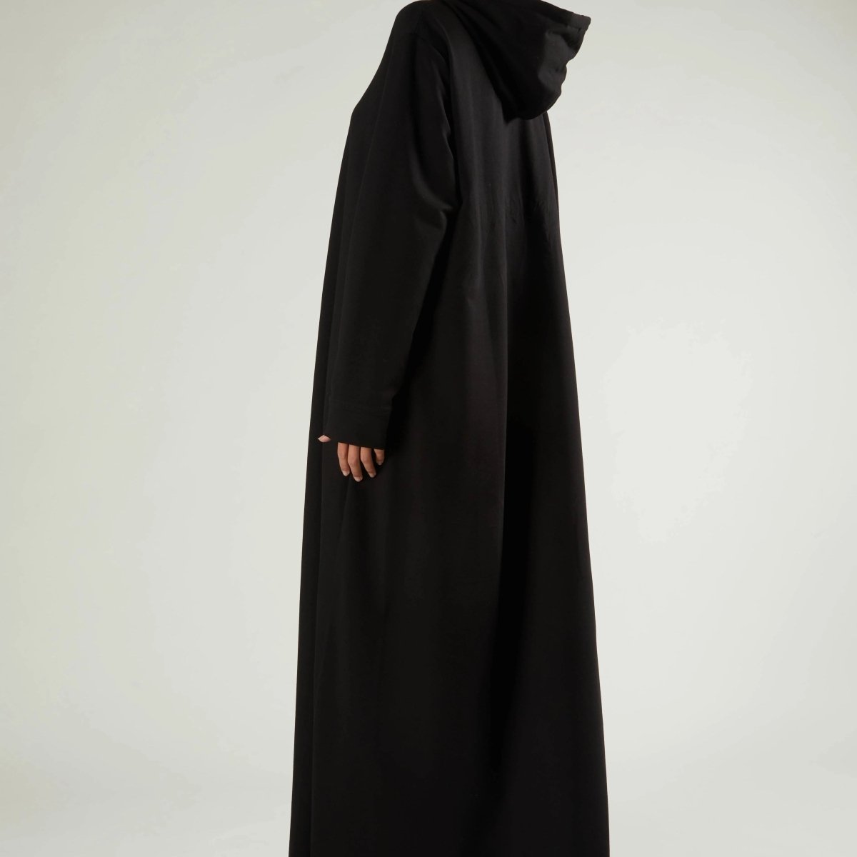 French Terry Hoodie Abaya With Pockets (MA340)