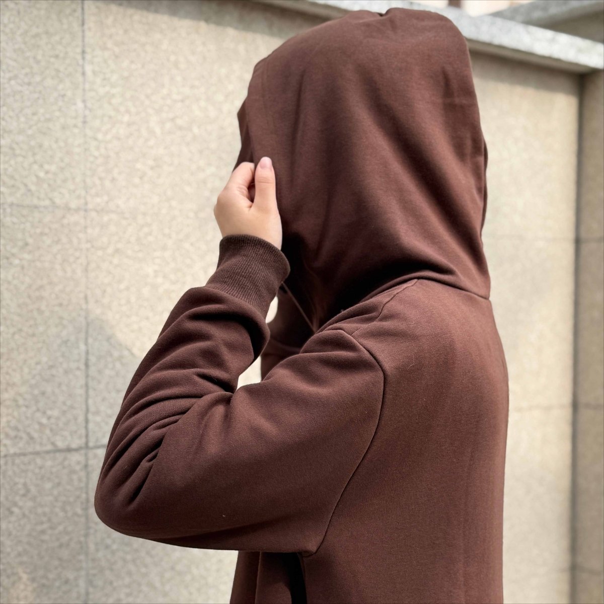 French Terry Hoodie Abaya With Pockets (MA340)
