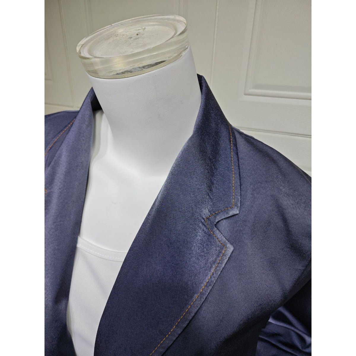 Luxe Suede Robe Dress | Navy Blue Maxi with Gold Accents & Bell Sleeves (MOA200)