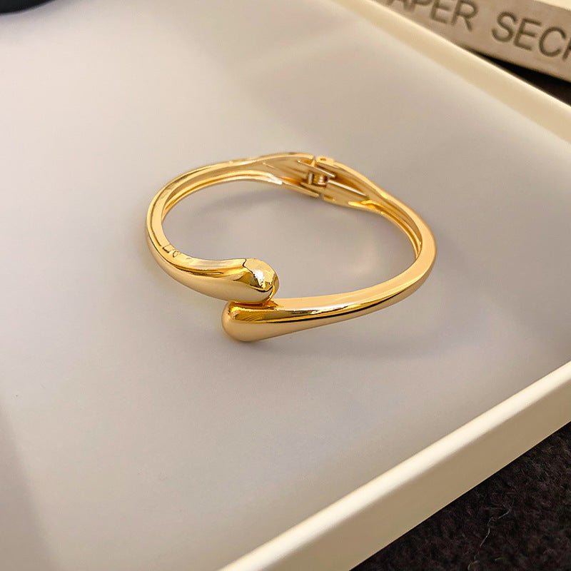 Luxury Minimalist Glossy High-grade Shiny Bracelets - Simple Temperament Cold-Tone Bangles (MAC242)