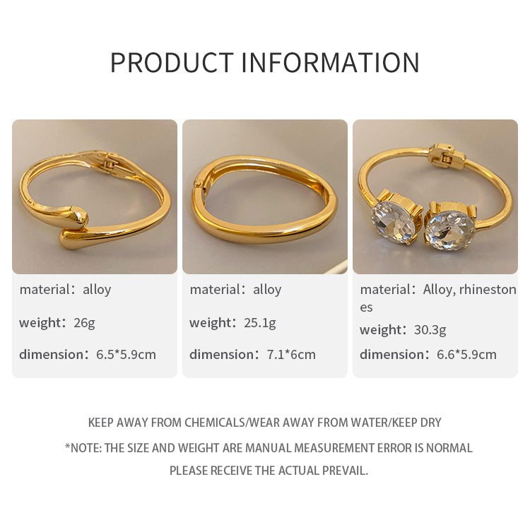 Luxury Minimalist Glossy High-grade Shiny Bracelets - Simple Temperament Cold-Tone Bangles (MAC242)