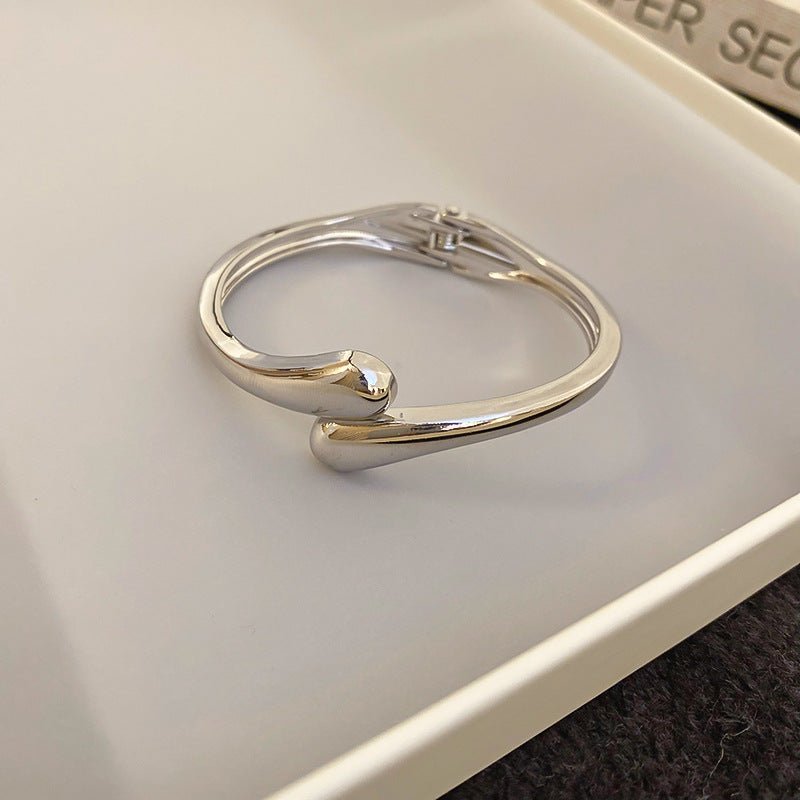 Luxury Minimalist Glossy High-grade Shiny Bracelets - Simple Temperament Cold-Tone Bangles (MAC242)