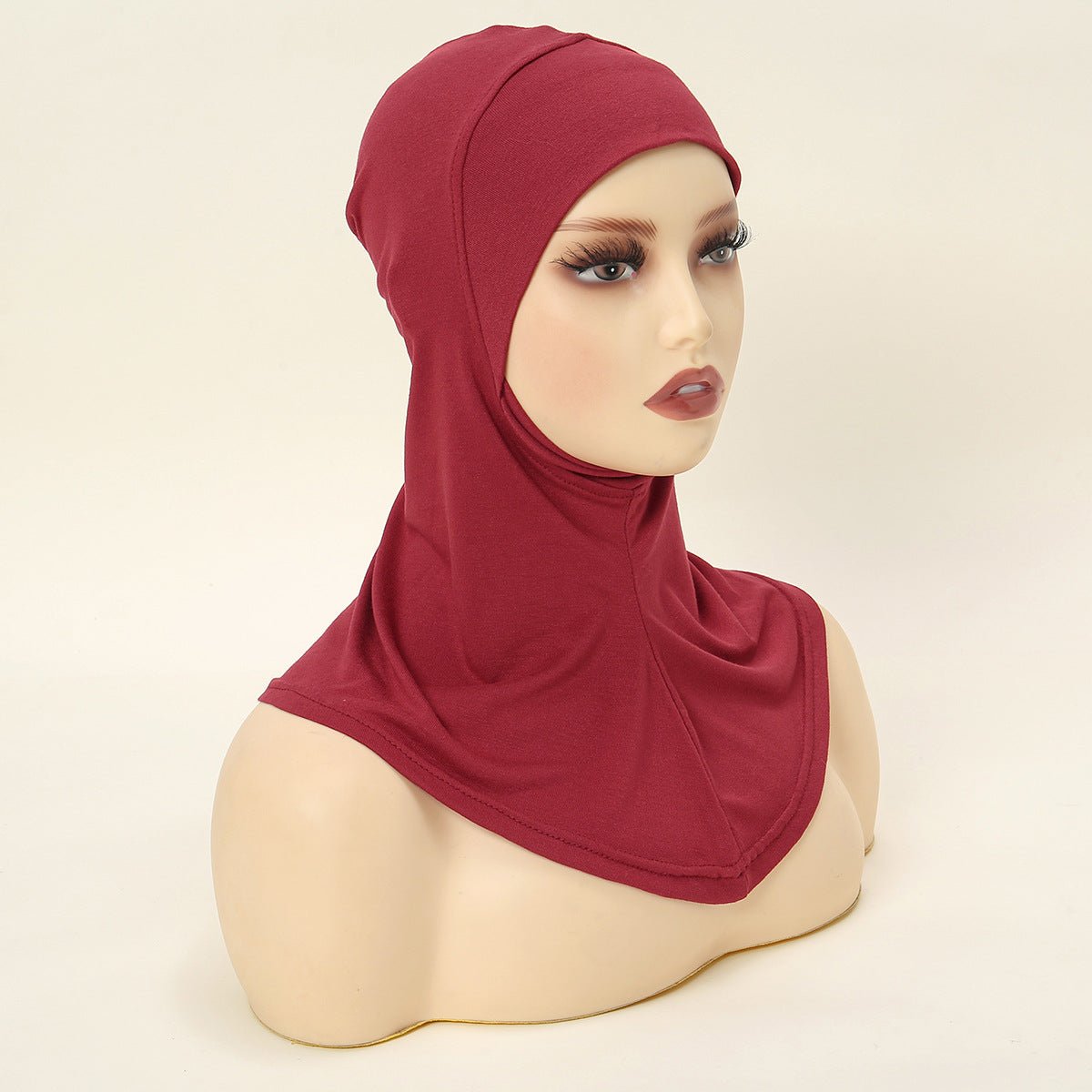 Luxury Single Layer Premium Mercerized Cotton Undercap Hijab Cap with Chin Coverage (MH117)