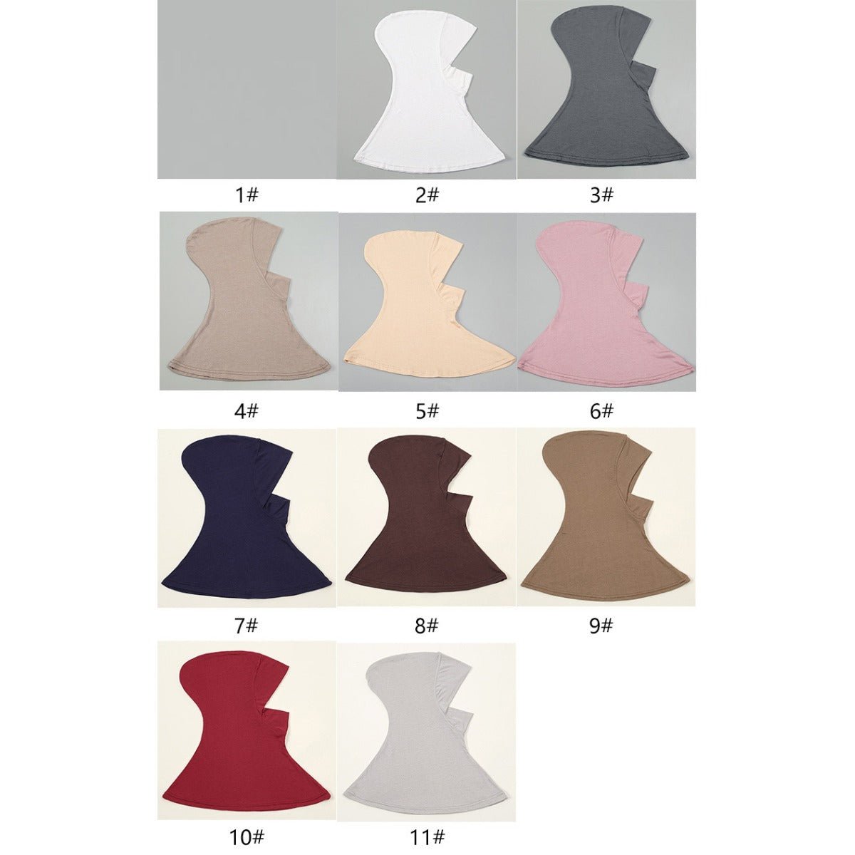 Luxury Single Layer Premium Mercerized Cotton Undercap Hijab Cap with Chin Coverage (MH117)