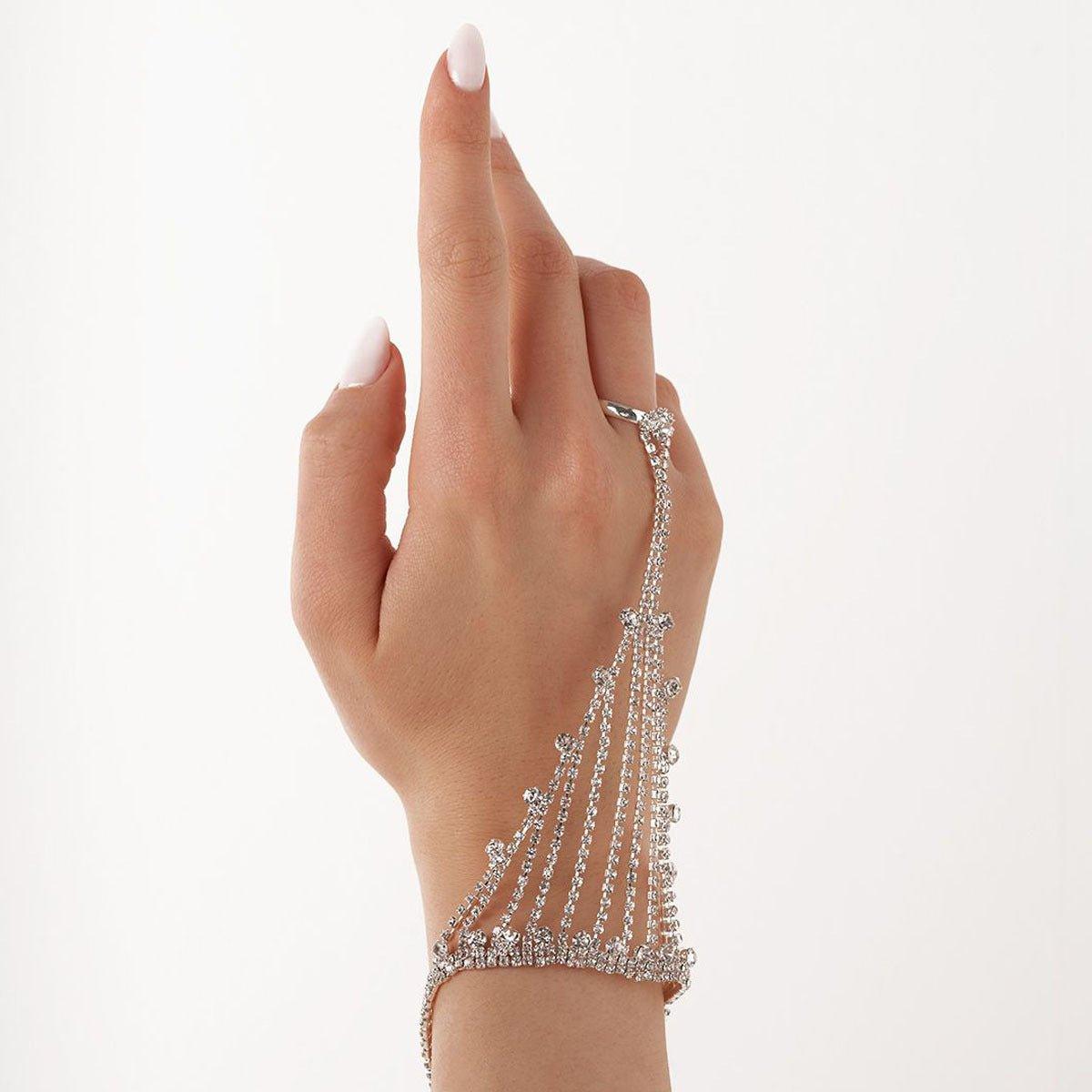 MAC118 Full Diamond Light Luxury Tassel Ring Bracelet