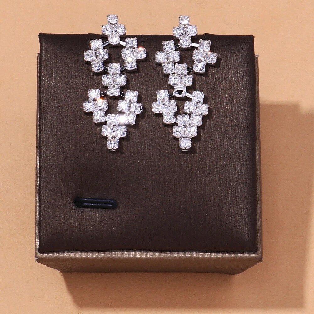 MAC128 Stylish Rhinestone Tassel Jewelry Set