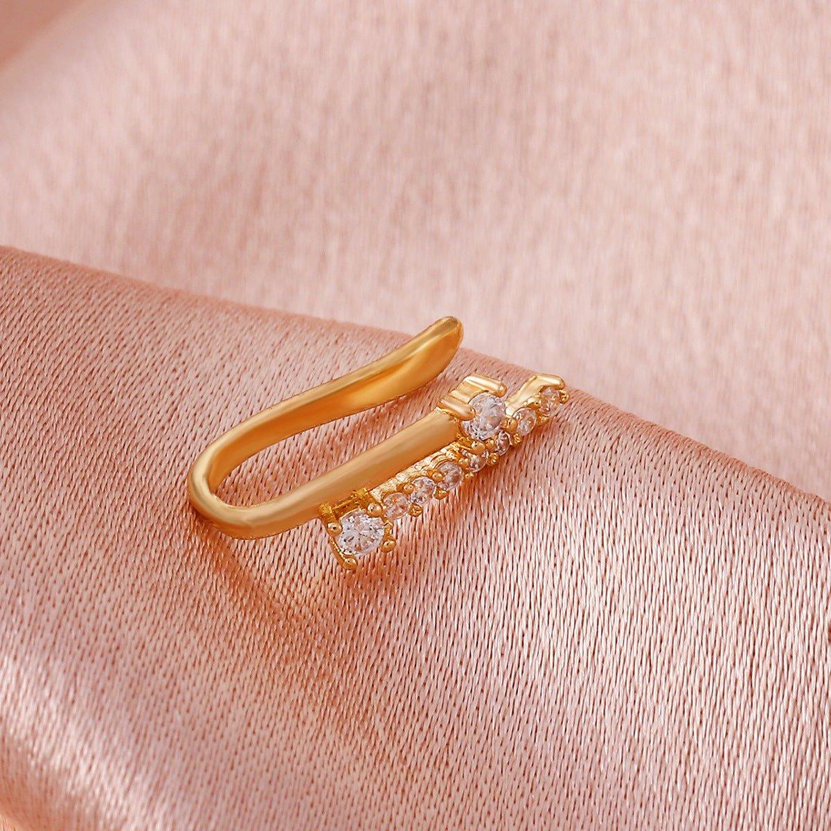 MAC134 Non-Puncture T-Shape Micropaved Zirconia Nose Ring