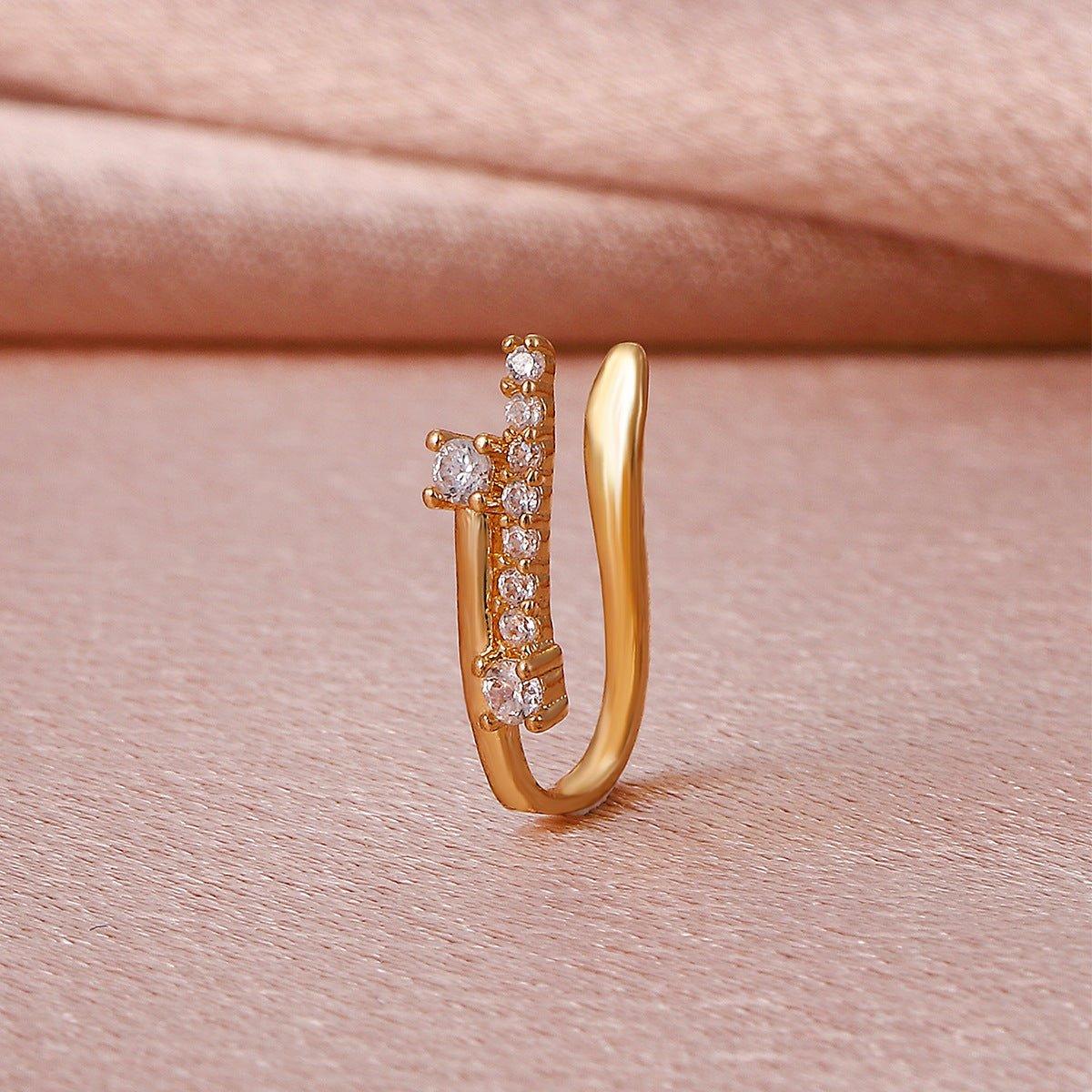 MAC134 Non-Puncture T-Shape Micropaved Zirconia Nose Ring