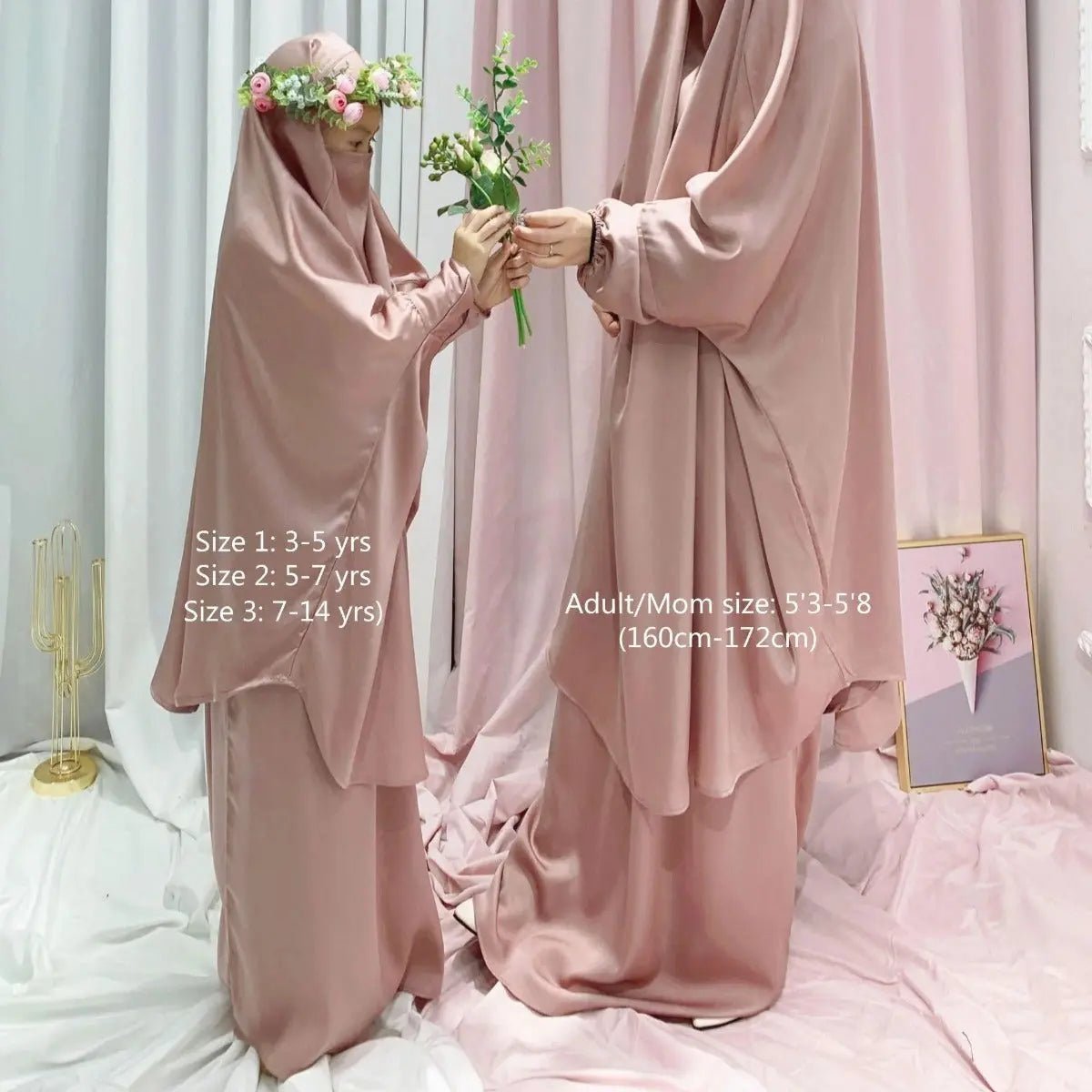 MJ008 Nida Fabric 2-Piece Set Jilbab