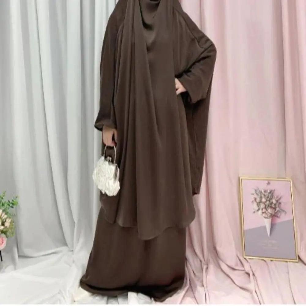 MJ008 Nida Fabric 2-Piece Set Jilbab