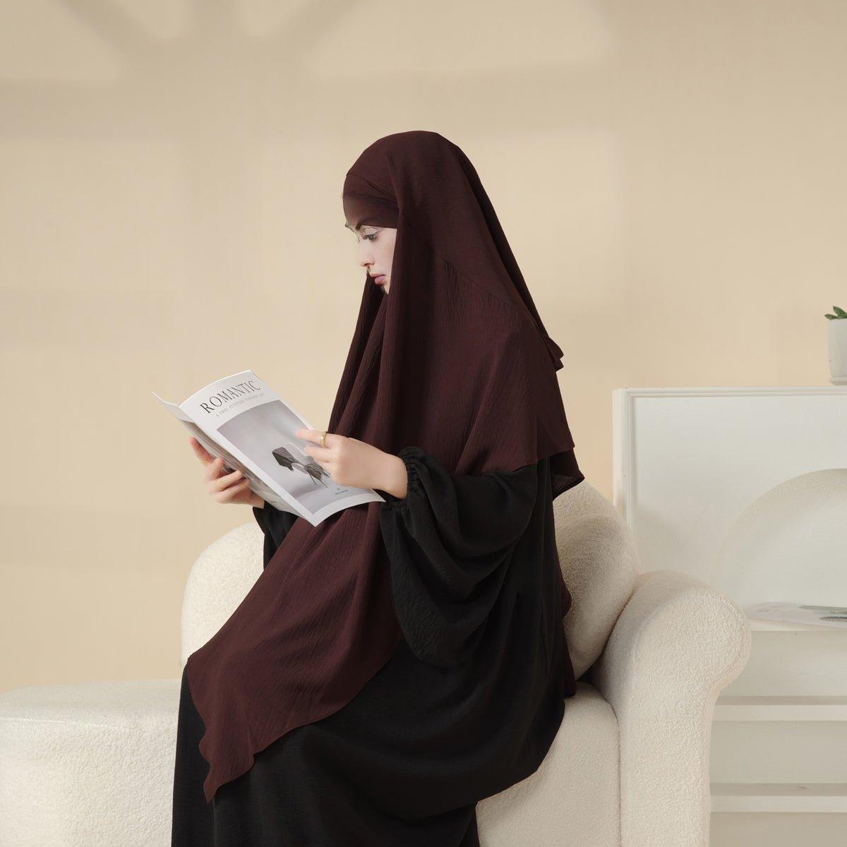 MK011 Stunning Two-Layer Crepe Khimar