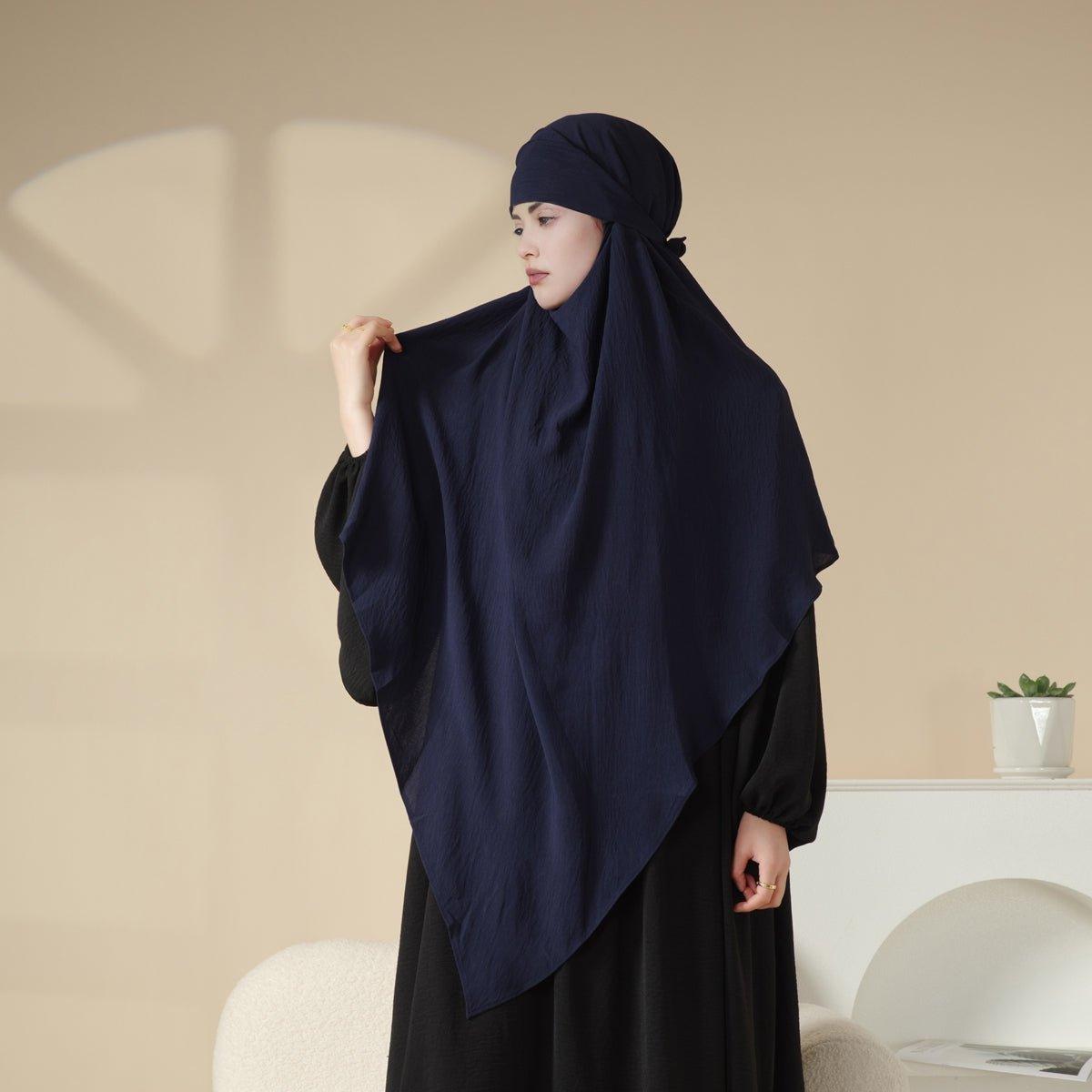 MK011 Stunning Two-Layer Crepe Khimar