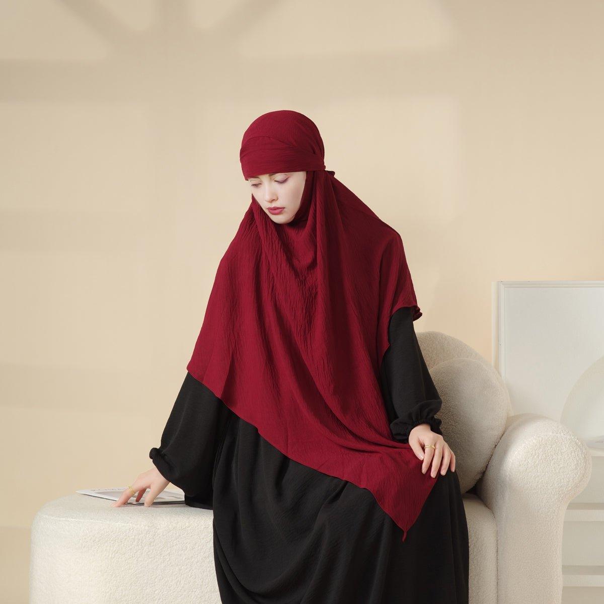 MK011 Stunning Two-Layer Crepe Khimar