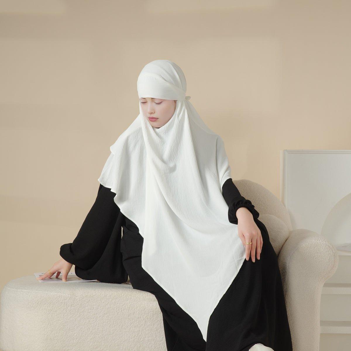 MK011 Stunning Two-Layer Crepe Khimar