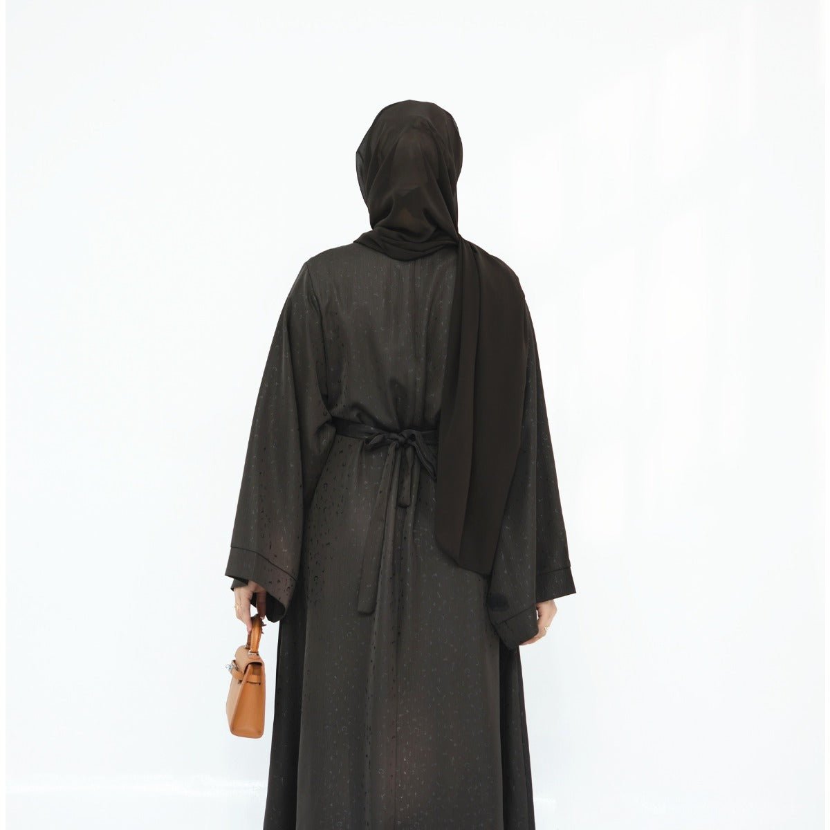 Modest Elegant Solid Color Abaya Robe with Wide Sleeves & Detachable Belt(MA279)