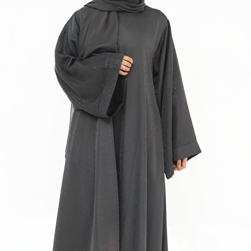 Modest Elegant Solid Color Abaya Robe with Wide Sleeves & Detachable Belt(MA279)