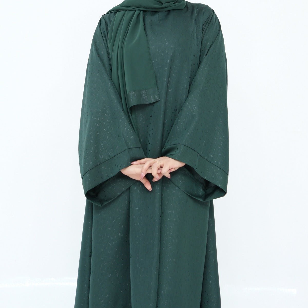 Modest Elegant Solid Color Abaya Robe with Wide Sleeves & Detachable Belt(MA279)