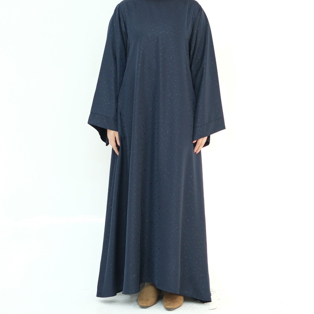 Modest Elegant Solid Color Abaya Robe with Wide Sleeves & Detachable Belt(MA279)