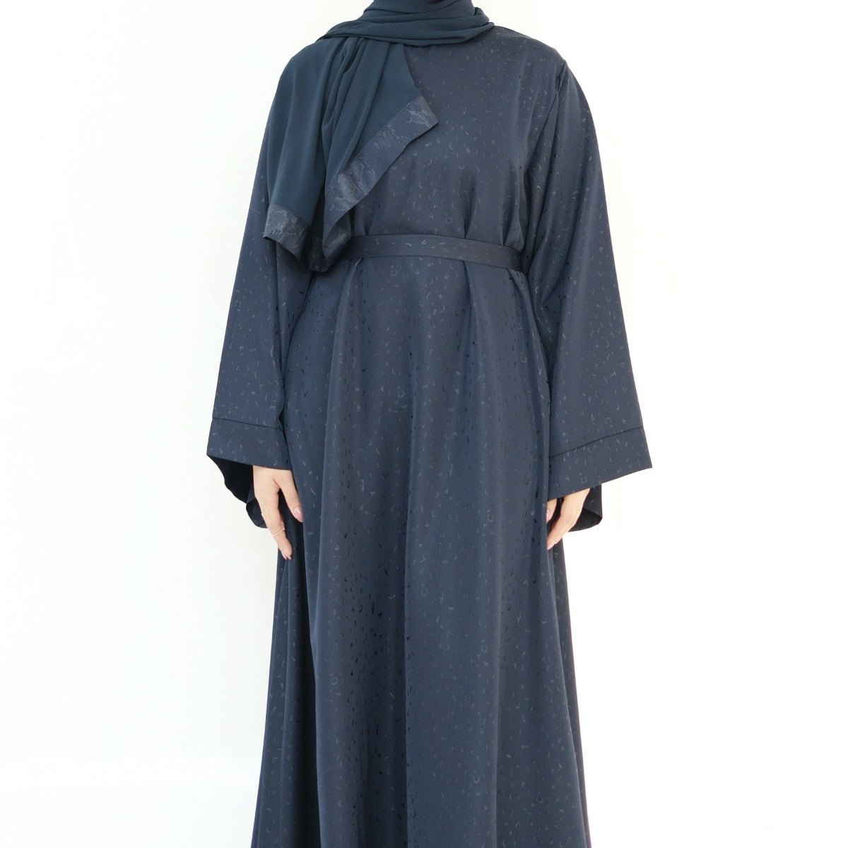 Modest Elegant Solid Color Abaya Robe with Wide Sleeves & Detachable Belt(MA279)