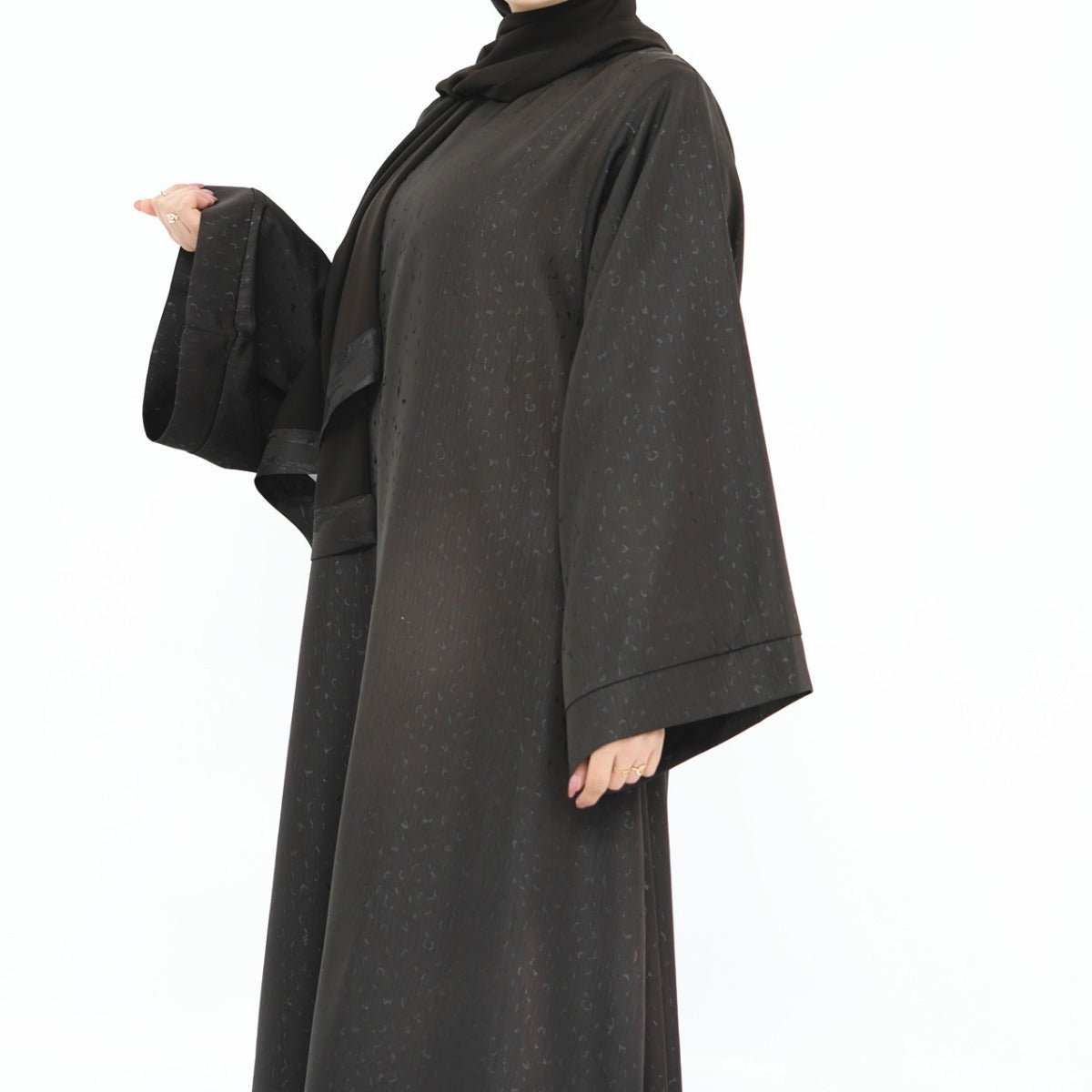 Modest Elegant Solid Color Abaya Robe with Wide Sleeves & Detachable Belt(MA279)