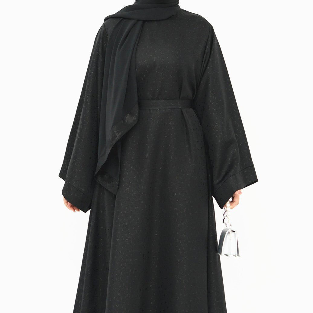 Modest Elegant Solid Color Abaya Robe with Wide Sleeves & Detachable Belt(MA279)