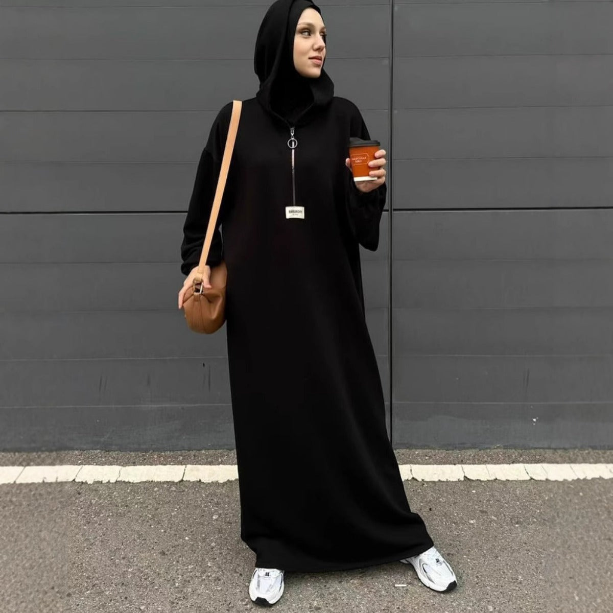 Modest Hooded Dress | Muslim Women's Long Sleeve Casual Abaya (MA257)