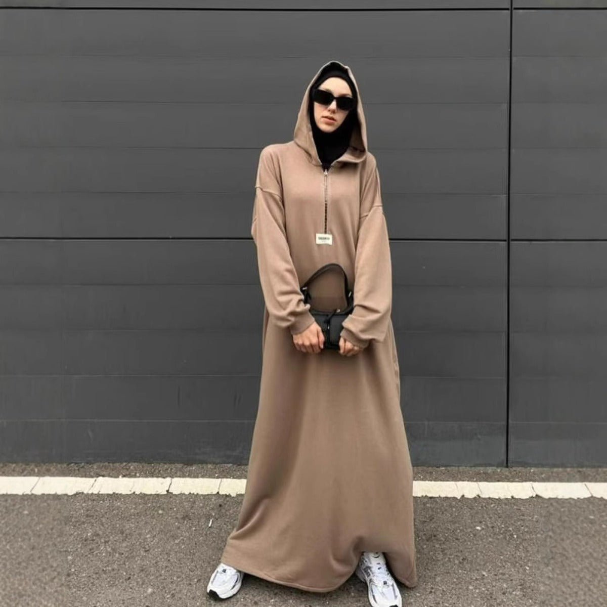 Modest Hooded Dress | Muslim Women's Long Sleeve Casual Abaya (MA257)