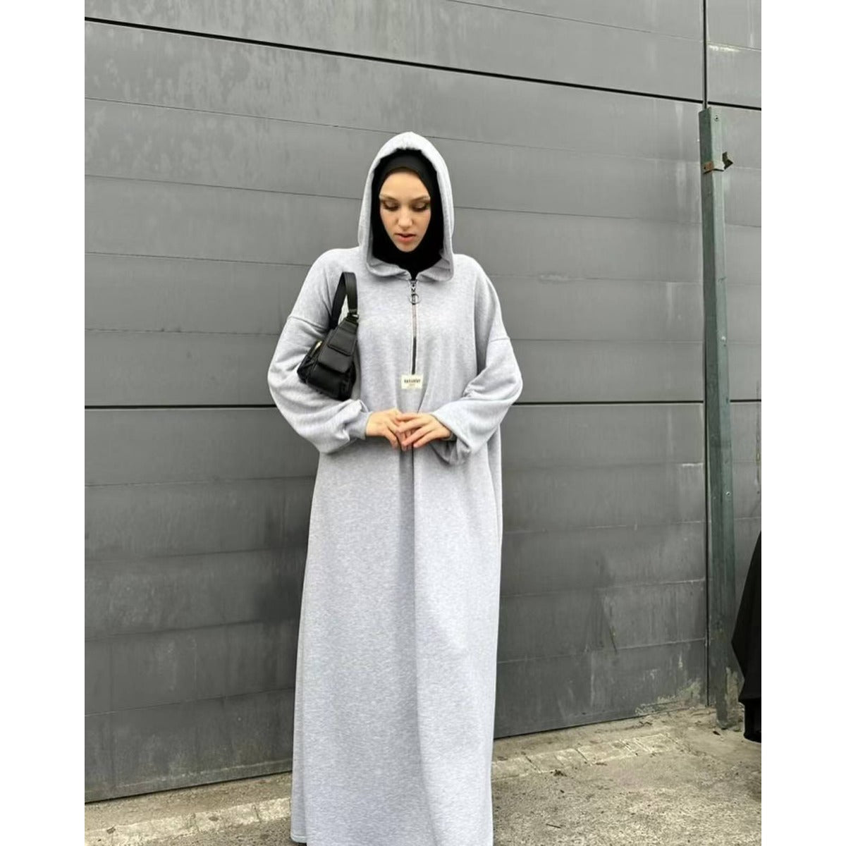 Modest Hooded Dress | Muslim Women's Long Sleeve Casual Abaya (MA257)