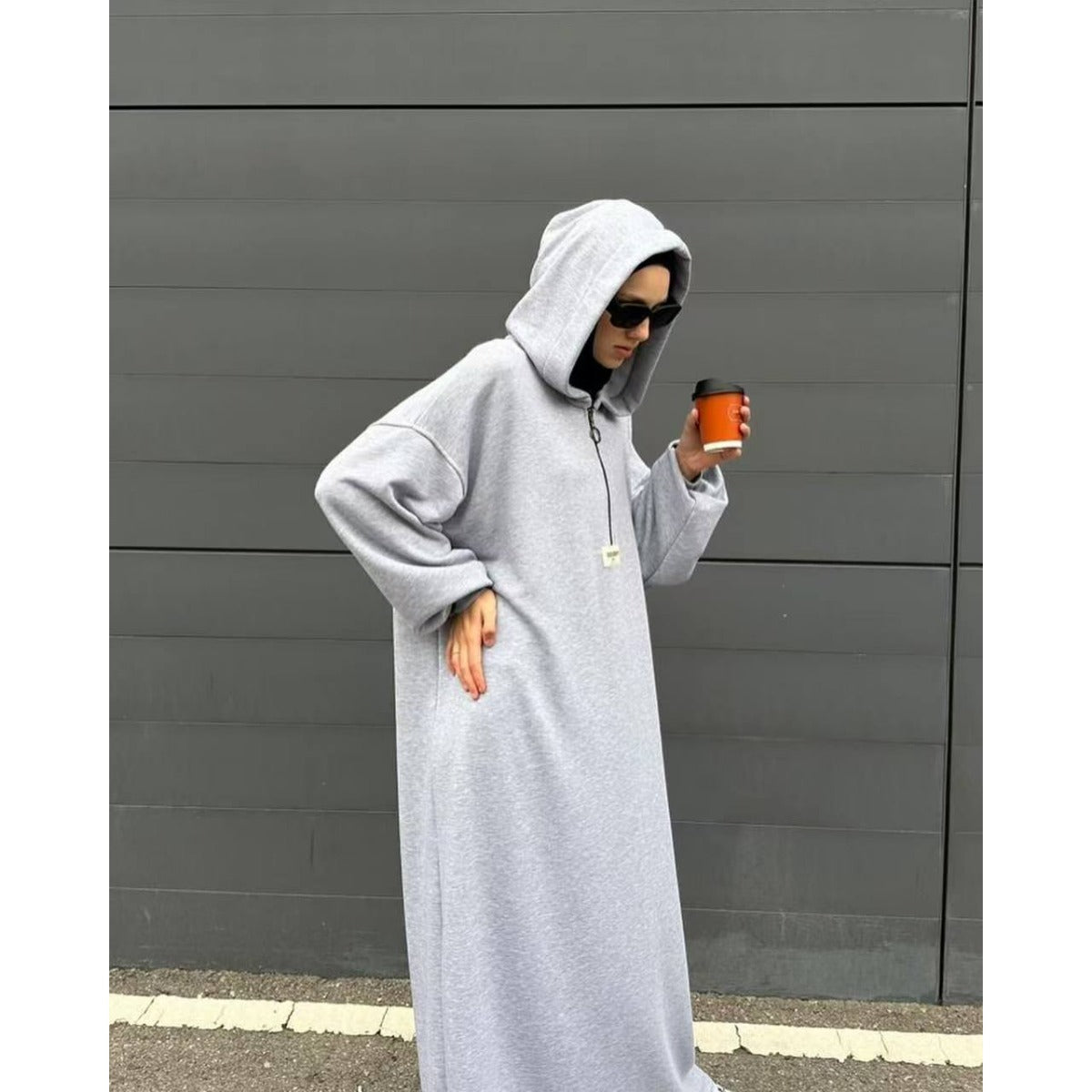 Modest Hooded Dress | Muslim Women's Long Sleeve Casual Abaya (MA257)