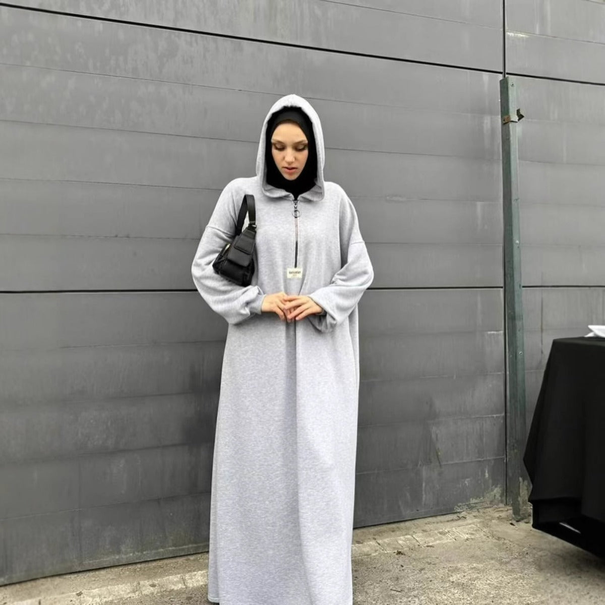 Modest Hooded Dress | Muslim Women's Long Sleeve Casual Abaya (MA257)
