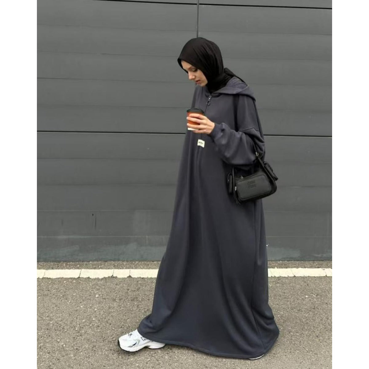 Modest Hooded Dress | Muslim Women's Long Sleeve Casual Abaya (MA257)
