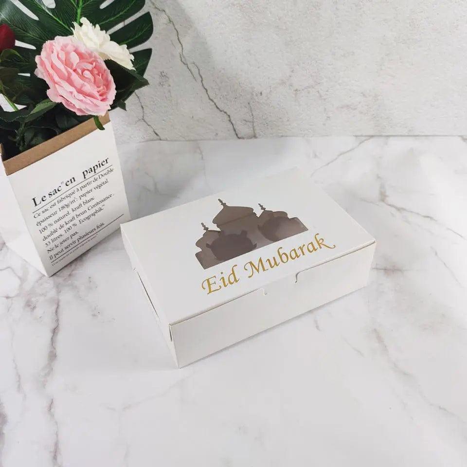 MR017 EID Mubarak Cupcake Box , Gift Box 6 holes