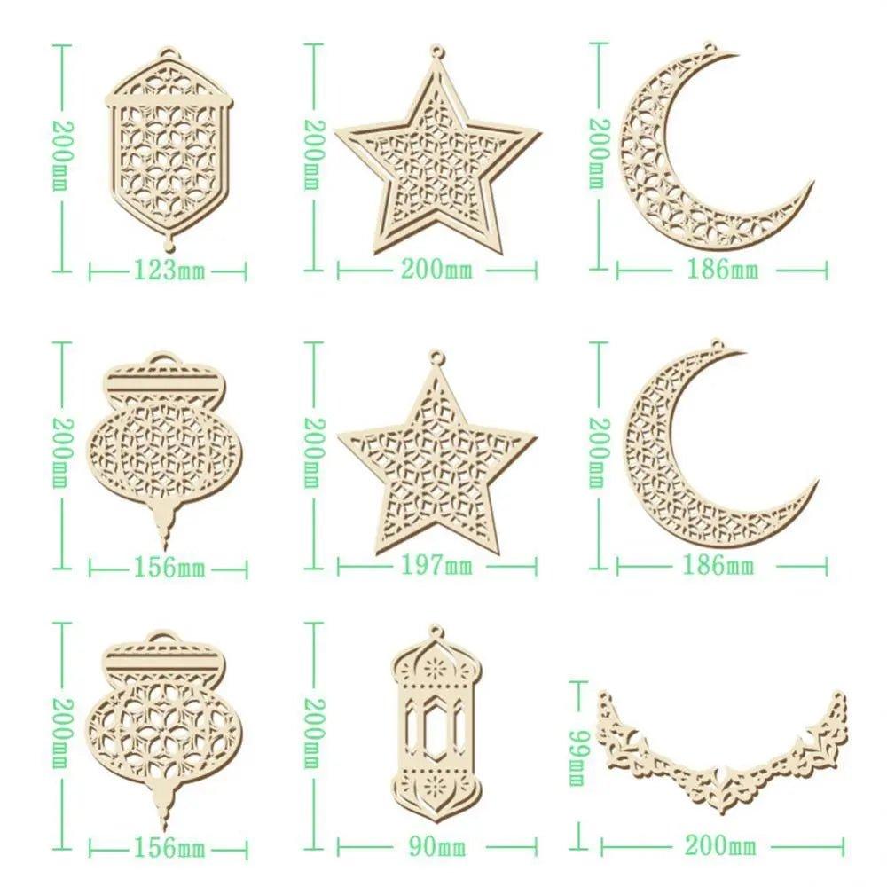 MR020 Wooden Ramadan & Eid Mubarak Decoration