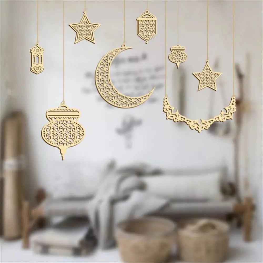 MR020 Wooden Ramadan & Eid Mubarak Decoration