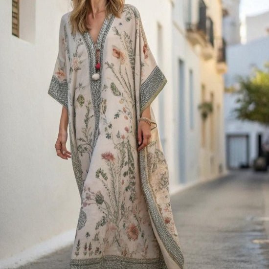 Printed Kaftan Maxi Dress(MS419)