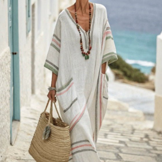 Printed Kaftan Maxi Dress(MS419)